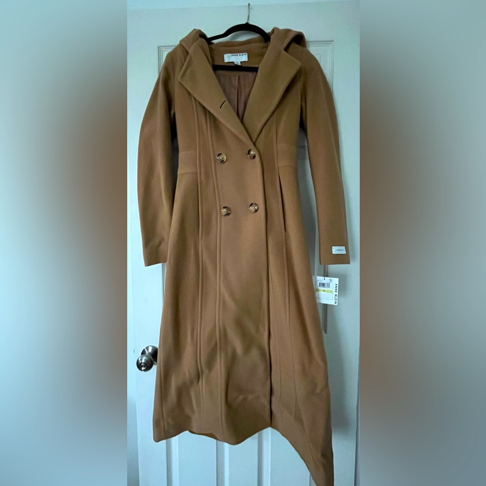Sz 4 NWT Anne Klein hooded cashmere blend coat